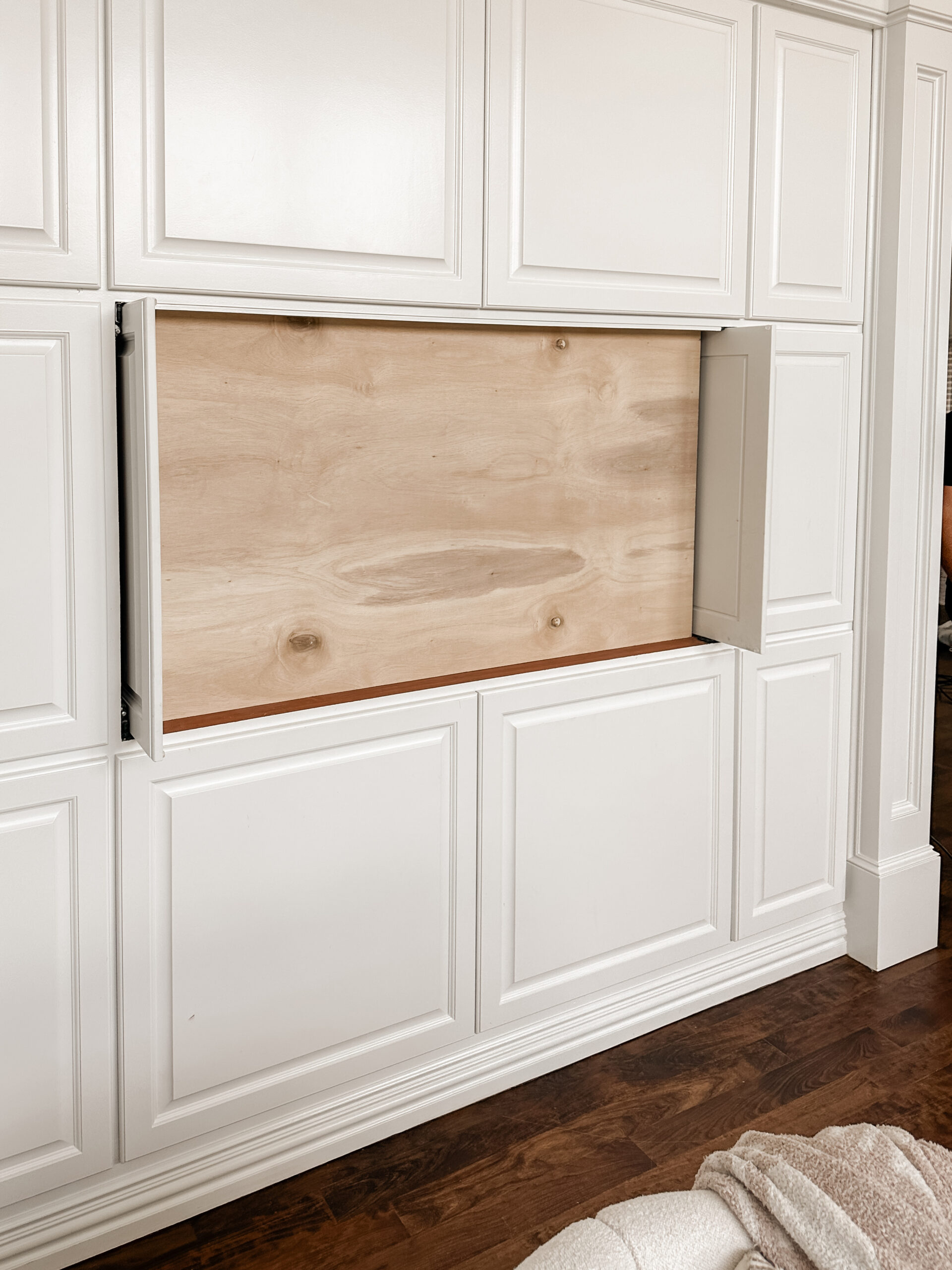 DIY Built-In Cabinet Transformation--Part 1. Living room media cabinet DIY.